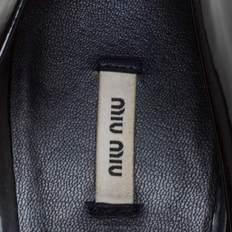Pre Owned Miu Miu Black Patent Leather Pumps Size 38.5