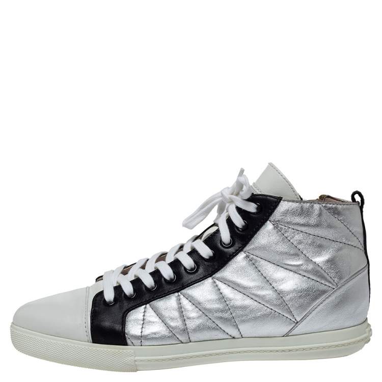 Miu Miu Patent Leather Crystal Embellishments Sneakers - Silver Sneakers,  Shoes - MIU183769 | The RealReal