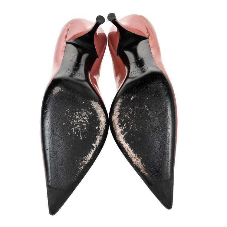 Pre Owned Miu Miu Pink Patent Leather Loafer Pump Size 37