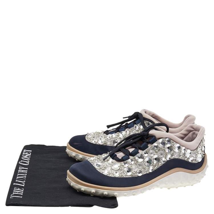 Pre Owned Miu Miu Multicolor Satin Astro Sneakers Size 36