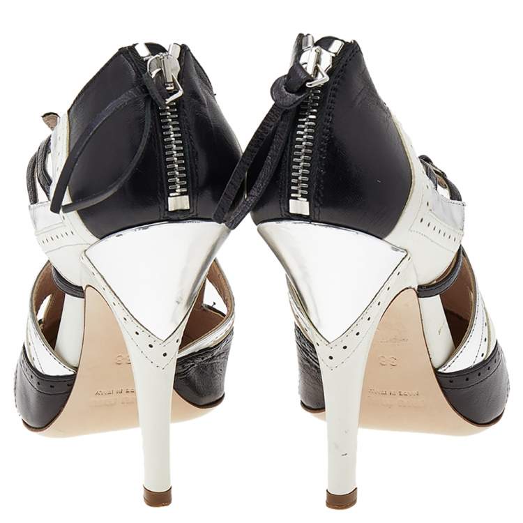 Pre Owned Miu Miu Multicolour Leather Strappy Highlighter Pumps Size 38