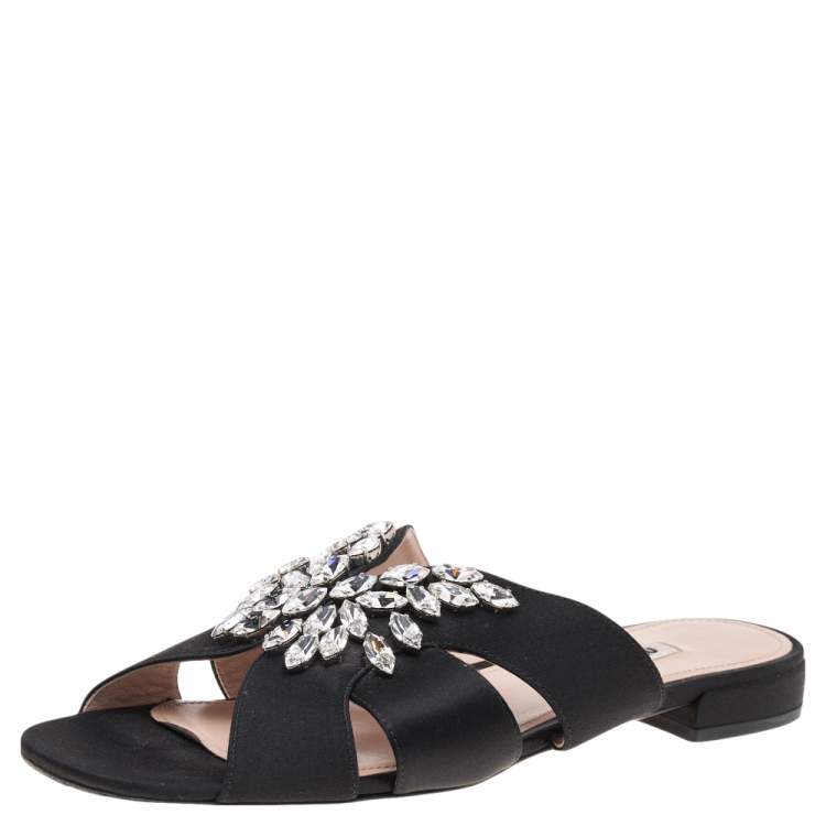 miu miu jeweled flat sandals