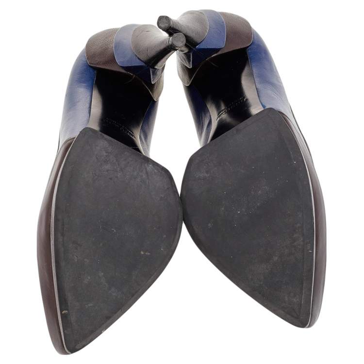 Pre Owned Miu Miu Tricolor Leather Pumps Size 38
