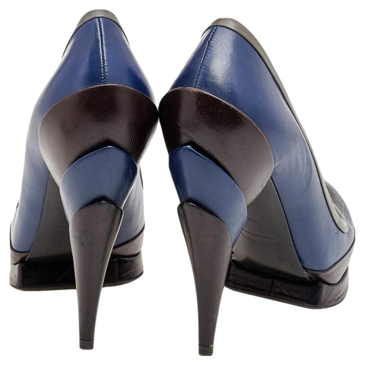 Pre Owned Miu Miu Tricolor Leather Pumps Size 38