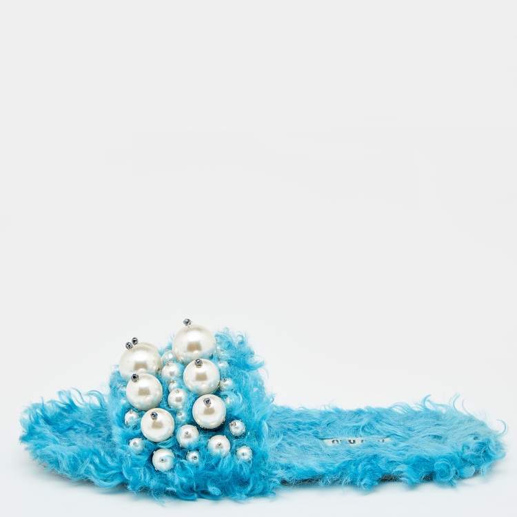 Miu miu 2024 slippers with pearls