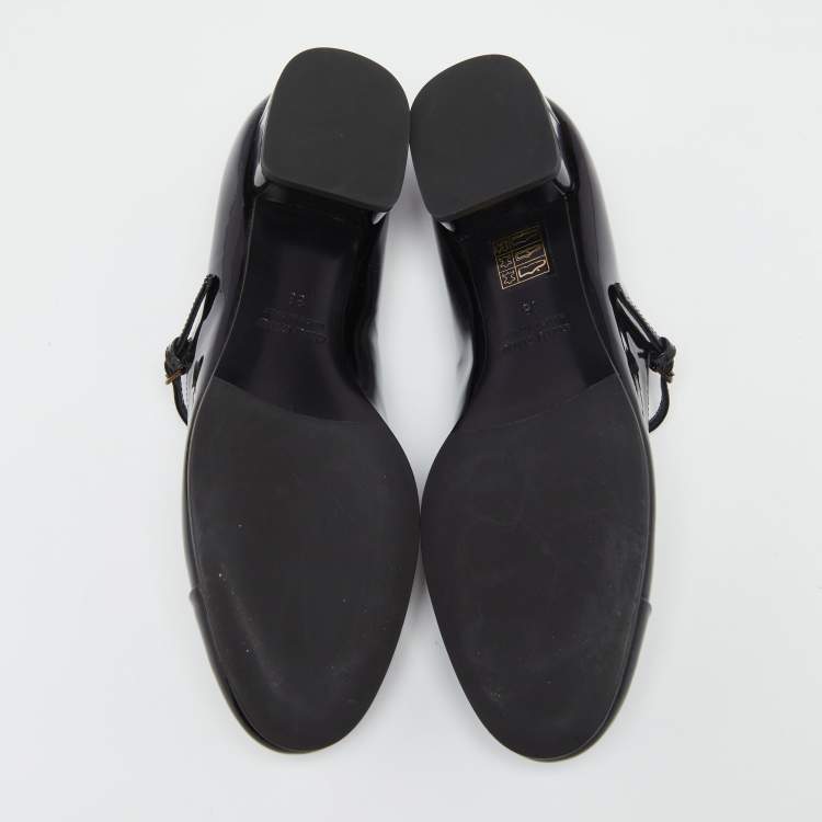 Pre Owned  Miu Miu Black Patent Leather Cap Tor Mary Jane Ballet Flats Size 36