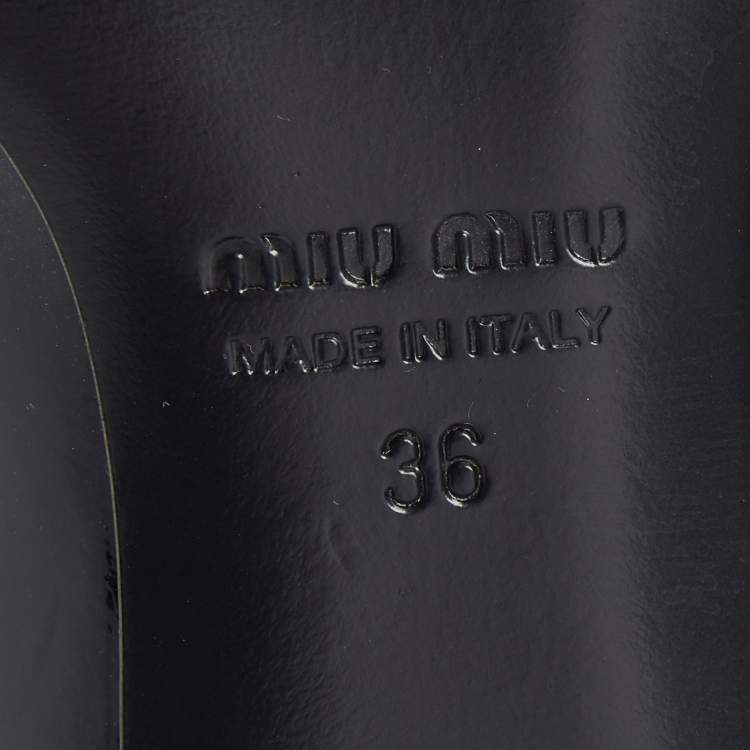 Pre Owned  Miu Miu Black Patent Leather Cap Tor Mary Jane Ballet Flats Size 36