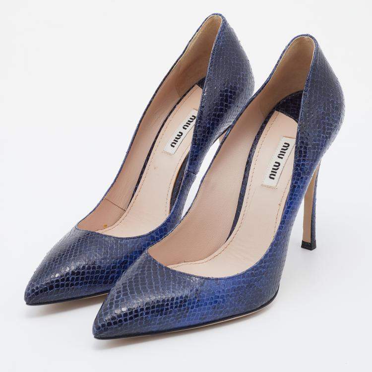 Blue Luxury Snakeskin shoes