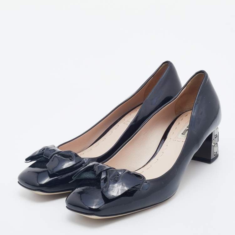 パンプス MiuMiu SS25 Black leather pumps (5I435EFA03506E F0967) Miu Miu Nappa leather pumps for Women - Black in UAE | Level
