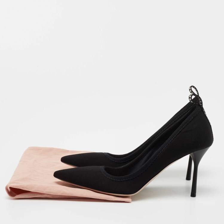 Pre Owned Miu Miu Black Fabric Pointed Toe Pumps Size 36