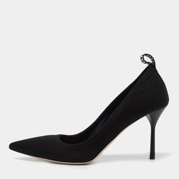 Pre Owned Miu Miu Black Fabric Pointed Toe Pumps Size 36