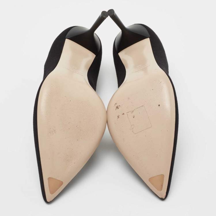 Pre Owned Miu Miu Black Fabric Pointed Toe Pumps Size 36