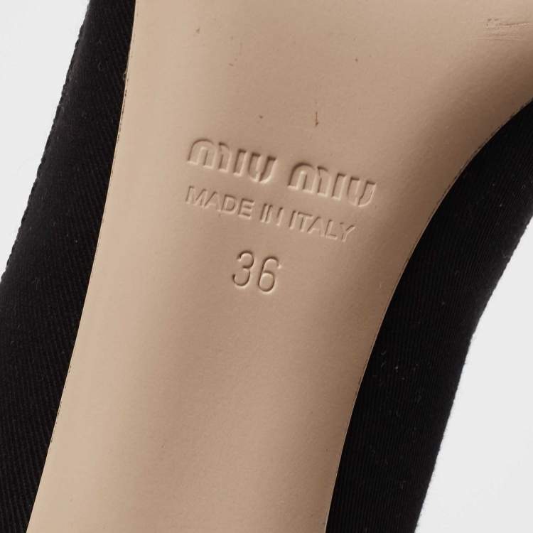 Pre Owned Miu Miu Black Fabric Pointed Toe Pumps Size 36