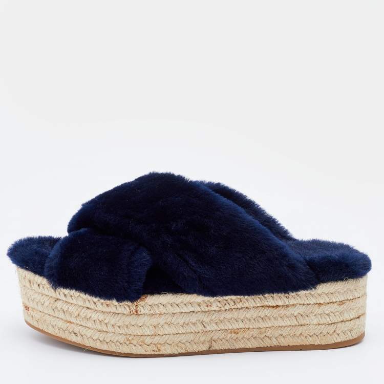 miu miu fur slides
