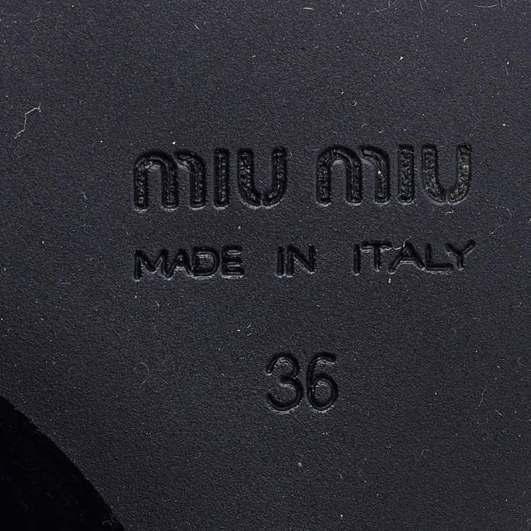Pre Owned Miu Miu Black Suede Embellished Bow Wedge Pumps Size 36