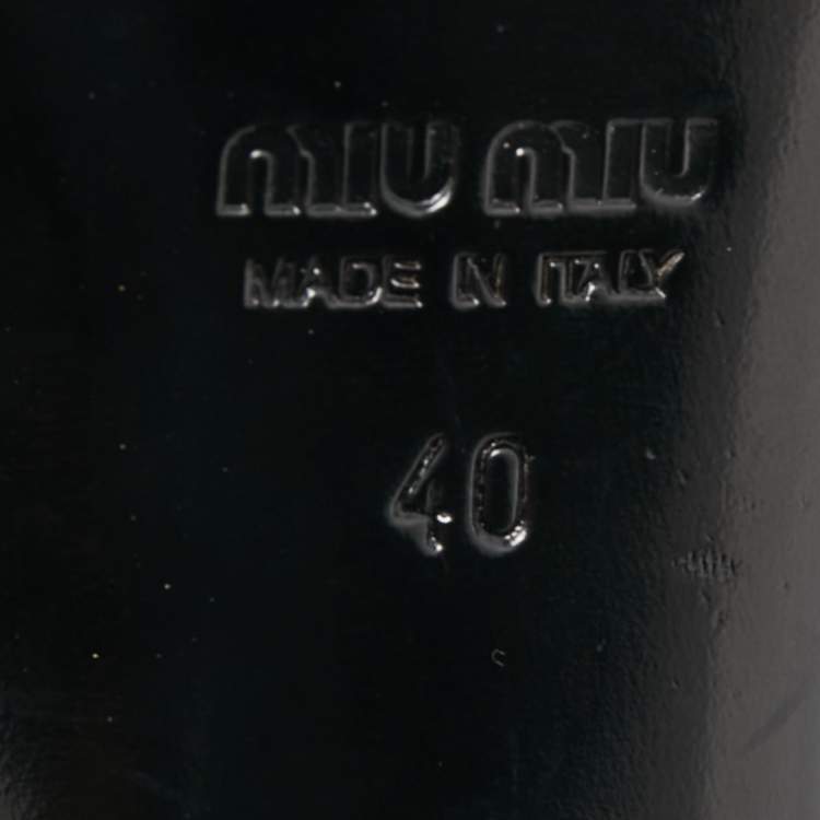 Pre Owned Miu Miu Navy Blue Leather Pointed Toe Pumps Size 40