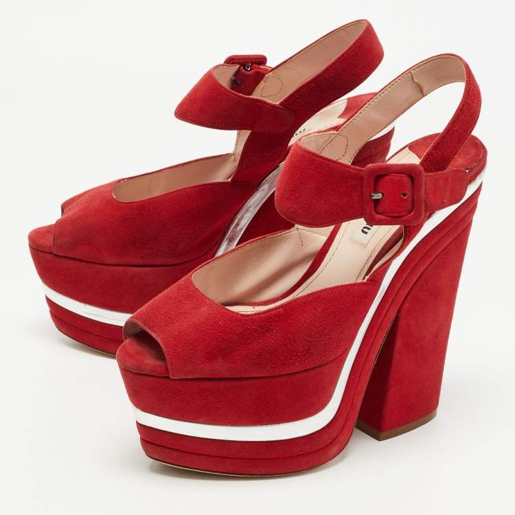 Miu miu best sale suede platform sandals