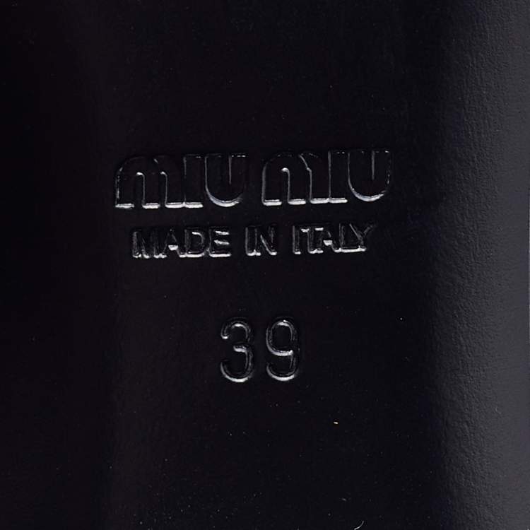 Pre Owned Miu Miu Burgundy/Black Velvet Bow Ballet Flats Size 39