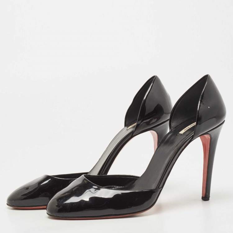 Pre Owned Miu Miu Black Patent Leather D'orsay Pumps Size 38