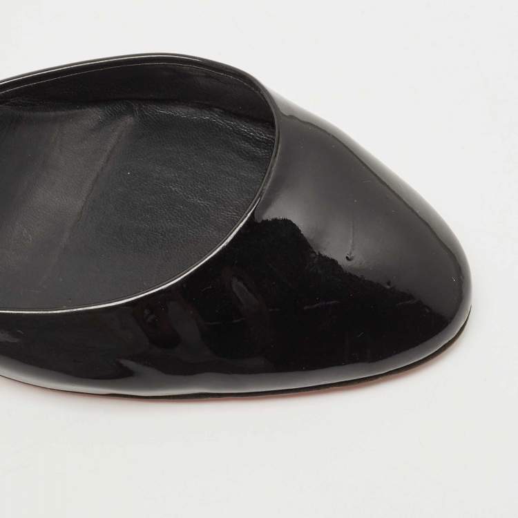 Pre Owned Miu Miu Black Patent Leather D'orsay Pumps Size 38