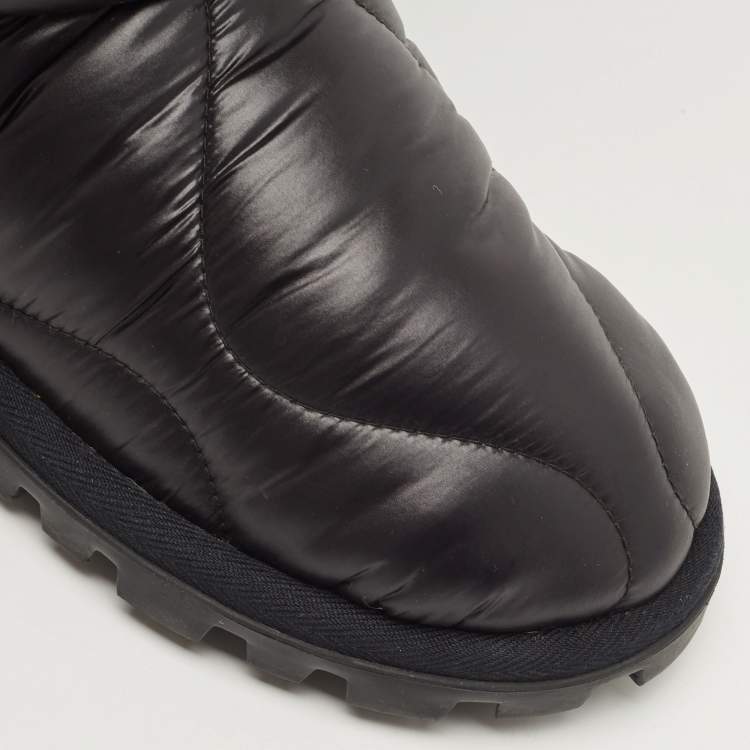 Pre Owned Miu Miu Black Nylon knee length Boots Size 37