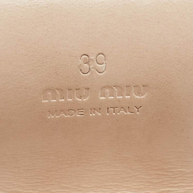 Pre Owned Miu Miu Silver Leather Crystal Embellished Platform Ankle Strap Sandals Size 39