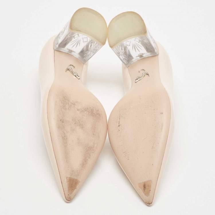 Pre Owned Miu Miu Light Pink Patent Leather Pumps Size 35