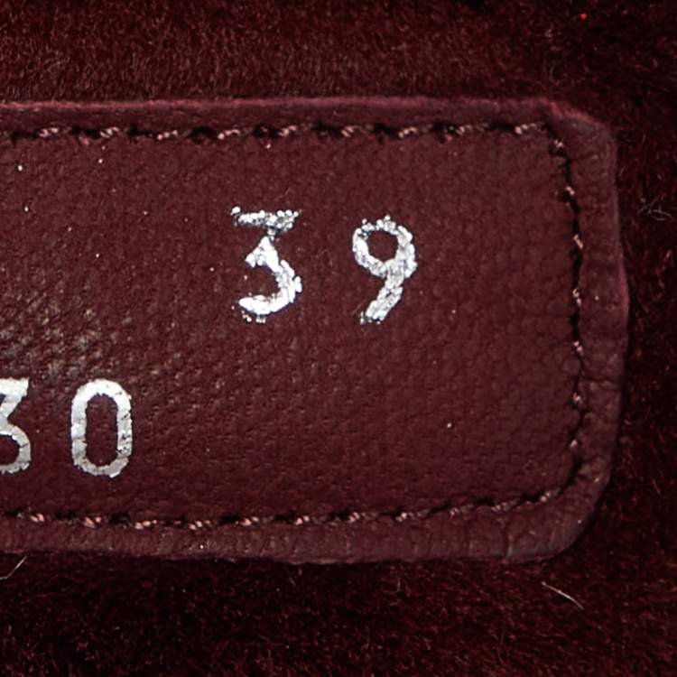 Pre Owned Miu Miu Burgundy Wool Cross Strap Platform Espadrille Sandals Size 39