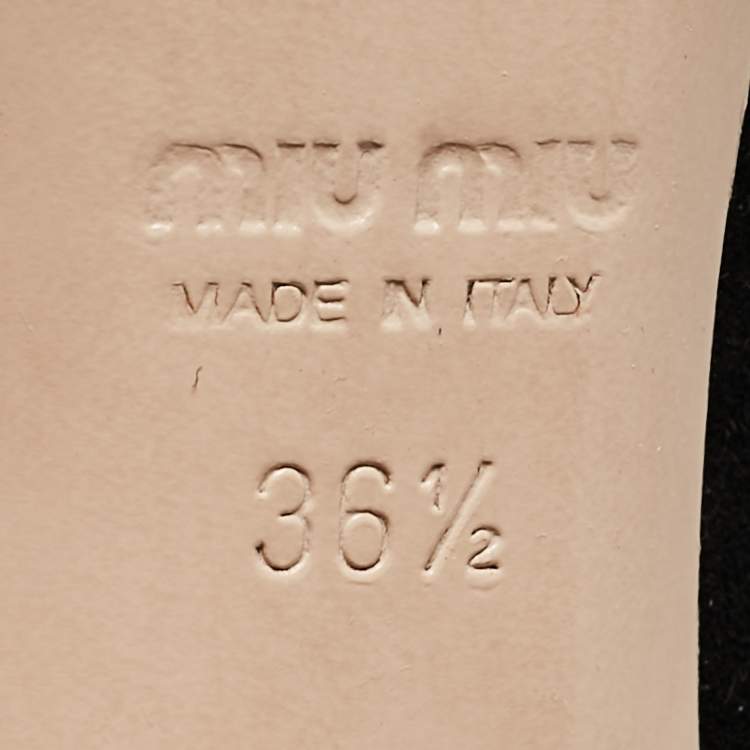 Pre Owned Miu Miu Black Suede Peep Toe Pumps Size 36.5
