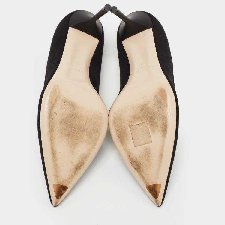 مملوكة مسبقًا Miu Miu Black Neoprene Pointed Toe Pumps Size 38