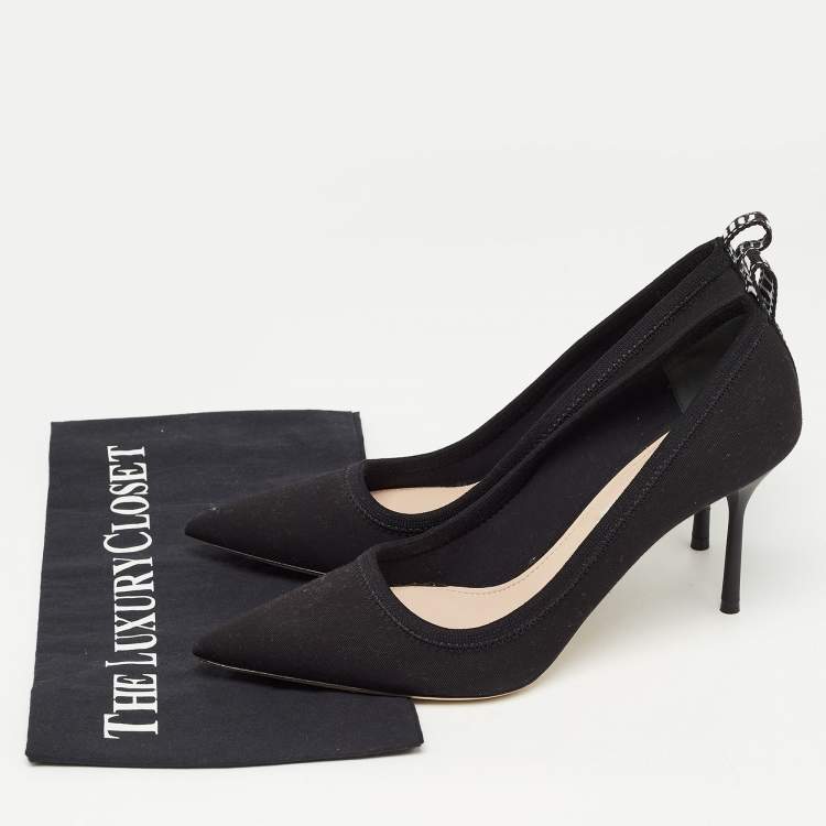 مملوكة مسبقًا Miu Miu Black Neoprene Pointed Toe Pumps Size 38