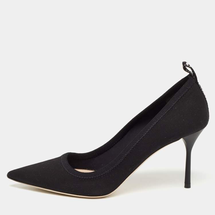 مملوكة مسبقًا Miu Miu Black Neoprene Pointed Toe Pumps Size 38