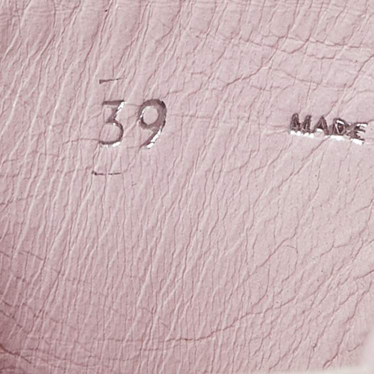Pre Owned Miu Miu Metallic Pink Suede Espadrille Platform Slide Sandals Size 39