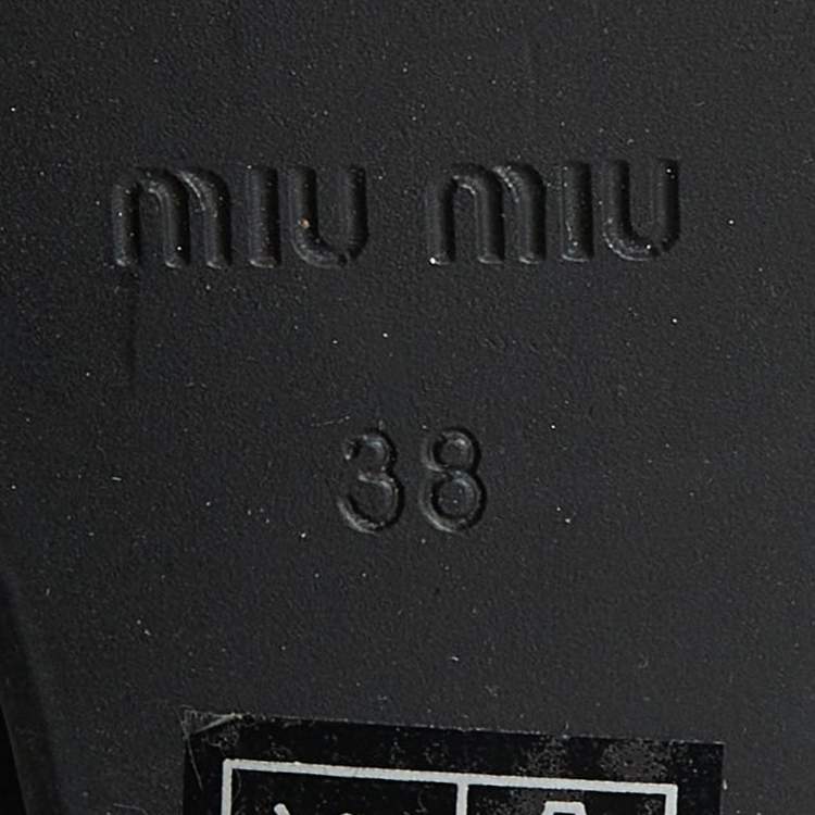 Pre Owned Miu Miu Black Suede Peep Toe Ankle Strap Wedges Size 38
