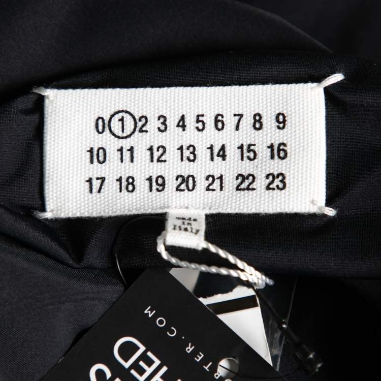 Pre Owned MM6 Maison Margiela Black Jersey Overlay Detail Long Sleeve Bodysuit M