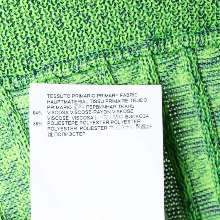 Pre Owned MM6 Maison Margiela Green Space Dyed Rib Knit Slit Detail Skirt S