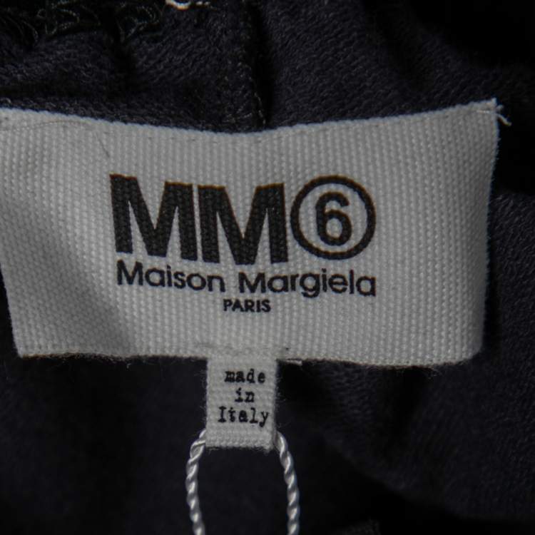 Pre Owned Maison Margiela MM6 Black Velvet Elasticized Waist Trousers M