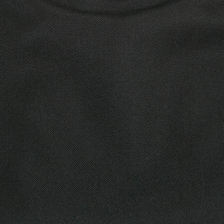 Pre Owned MM6 Maison Margiela Black Wool Blend Gabardine Midi Dress One Size 