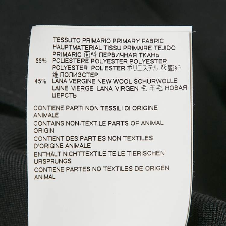 Pre Owned MM6 Maison Margiela Black Wool Blend Gabardine Midi Dress One Size 