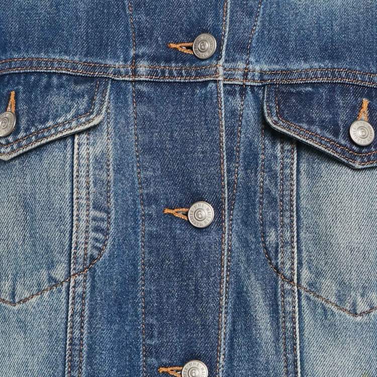 Pre Owned MM6 Maison Margiela Blue Denim Sleeveless Long Dress L