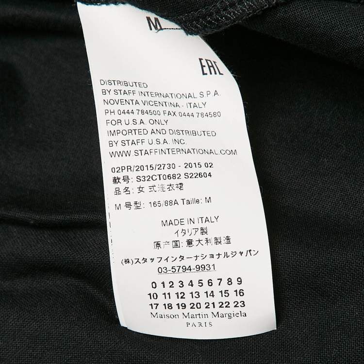 مملوكة مسبقًا MM6 Maison Margiela Black Cotton Knit Elongated Sleeve Mini Dress M