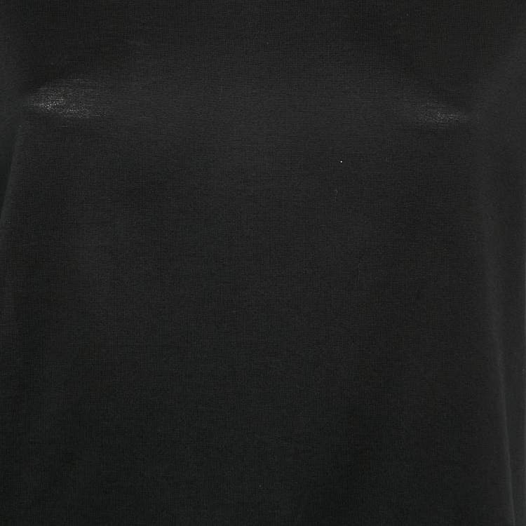 مملوكة مسبقًا MM6 Maison Margiela Black Cotton Knit Elongated Sleeve Mini Dress M