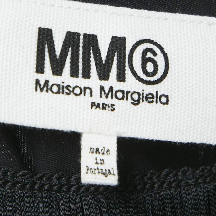 Pre Owned MM6 Maison Margiela Black Jersey Tassel Detail T-Shirt S