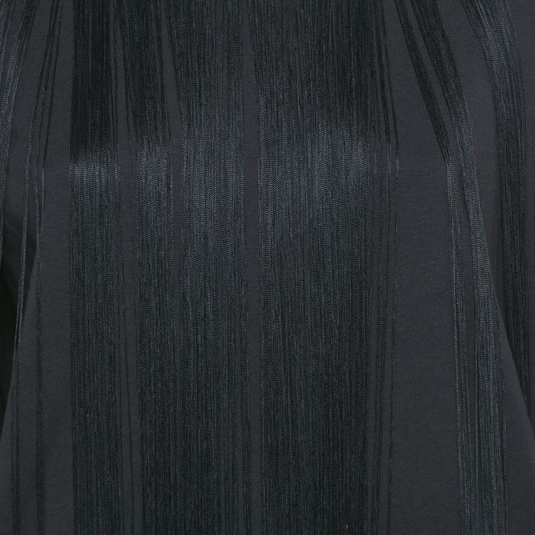 Pre Owned MM6 Maison Margiela Black Jersey Tassel Detail T-Shirt S