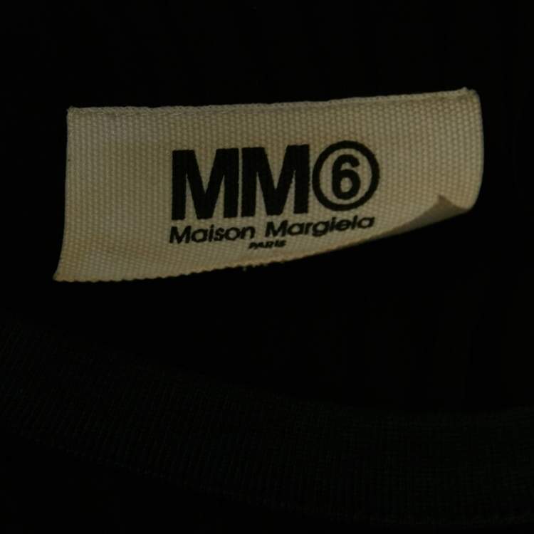Pre Owned MM6 Maison Martin Margiela Black Plisse Midi Dress M