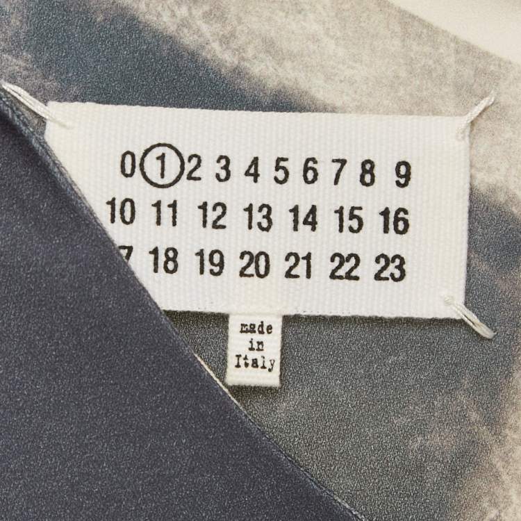 Pre Owned MM6 Maison Margiela Grey Printed Crepe Shift Dress M