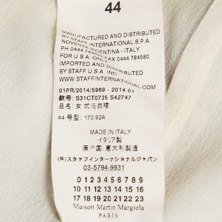 Pre Owned MM6 Maison Margiela Grey Printed Crepe Shift Dress M