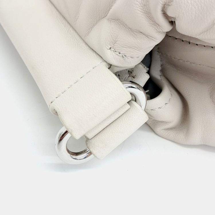 Pre Owned MM6 Maison Margiela White Leather Glam Slamback Medium