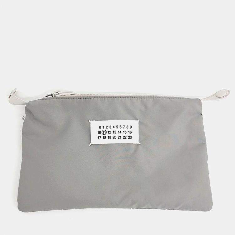 Pre Owned MM6 Maison Margiela White Leather Glam Slamback Medium