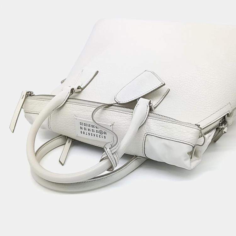 Pre Owned MM6 Maison Margiela White Leather 5AC bag medium